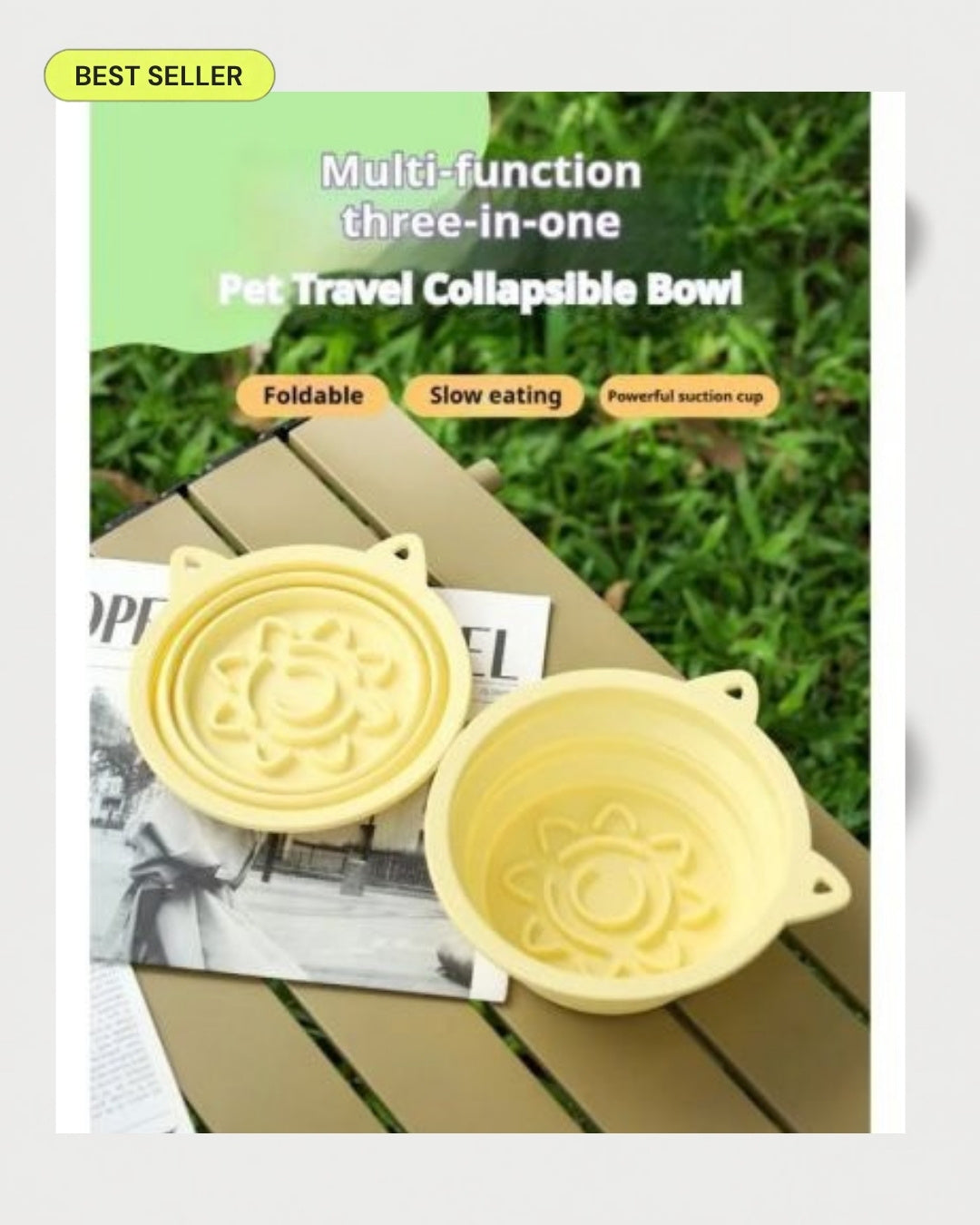 CalmBowl 3-in-1 Slow Feeder Bowl studio product photo with best seller badge