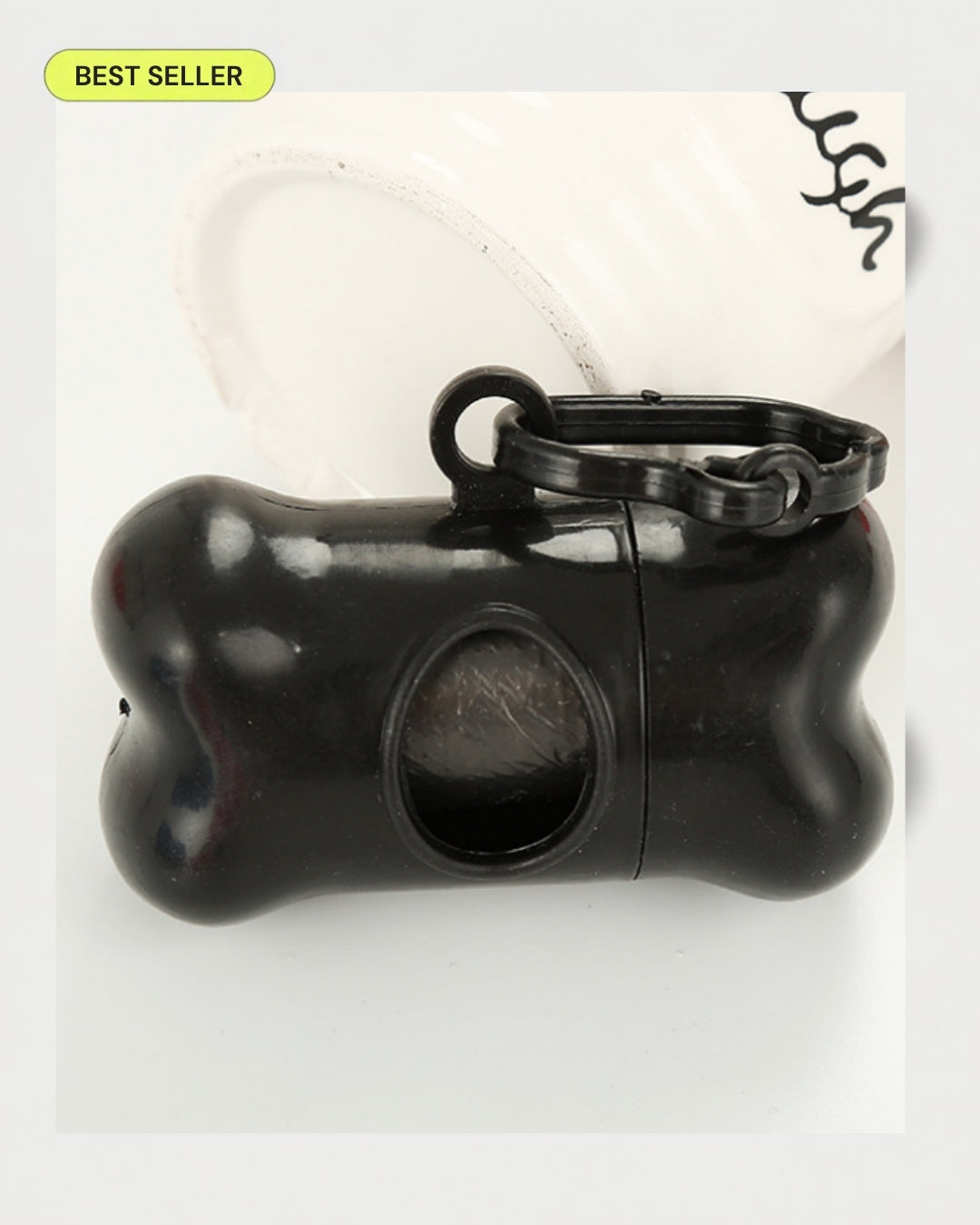 WalkMate Poop Bag Dispenser studio product photo with best seller badge