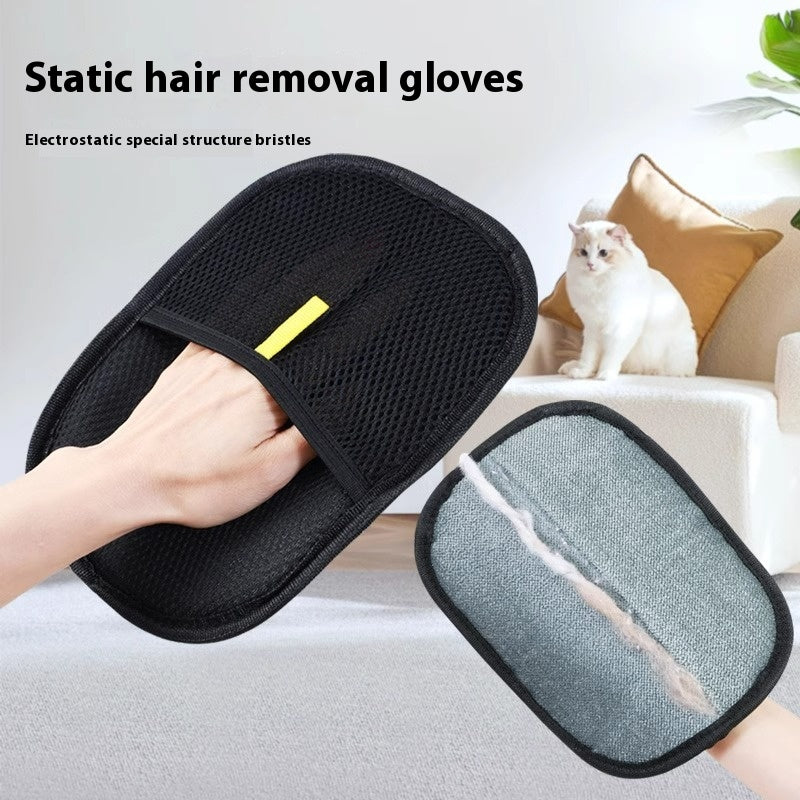 ShedAway Grooming Mitt lifestyle photo with cat